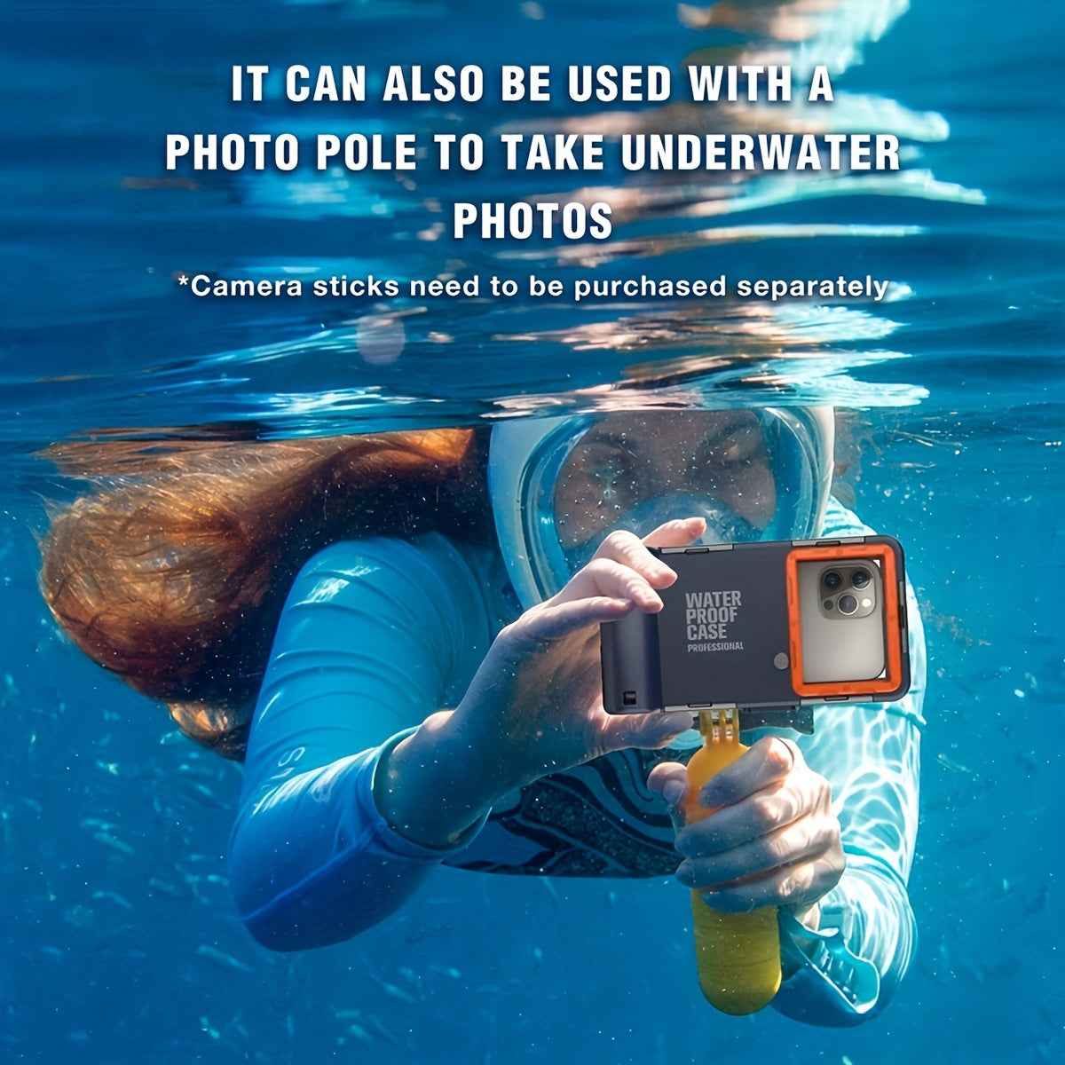 Up to 6.9 inches Waterproof Diving Case for Phones - Perfect for Swimming and Snorkeling - Compatible with iPhone 15, 14, 13, 12, 11, Pro Max, Plus, Samsung Galaxy Ultra and More - Protective Plastic Material