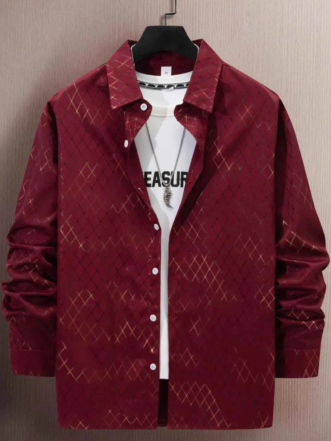 Men's Full Size Button Up Long Sleeve Shirt Plus Size