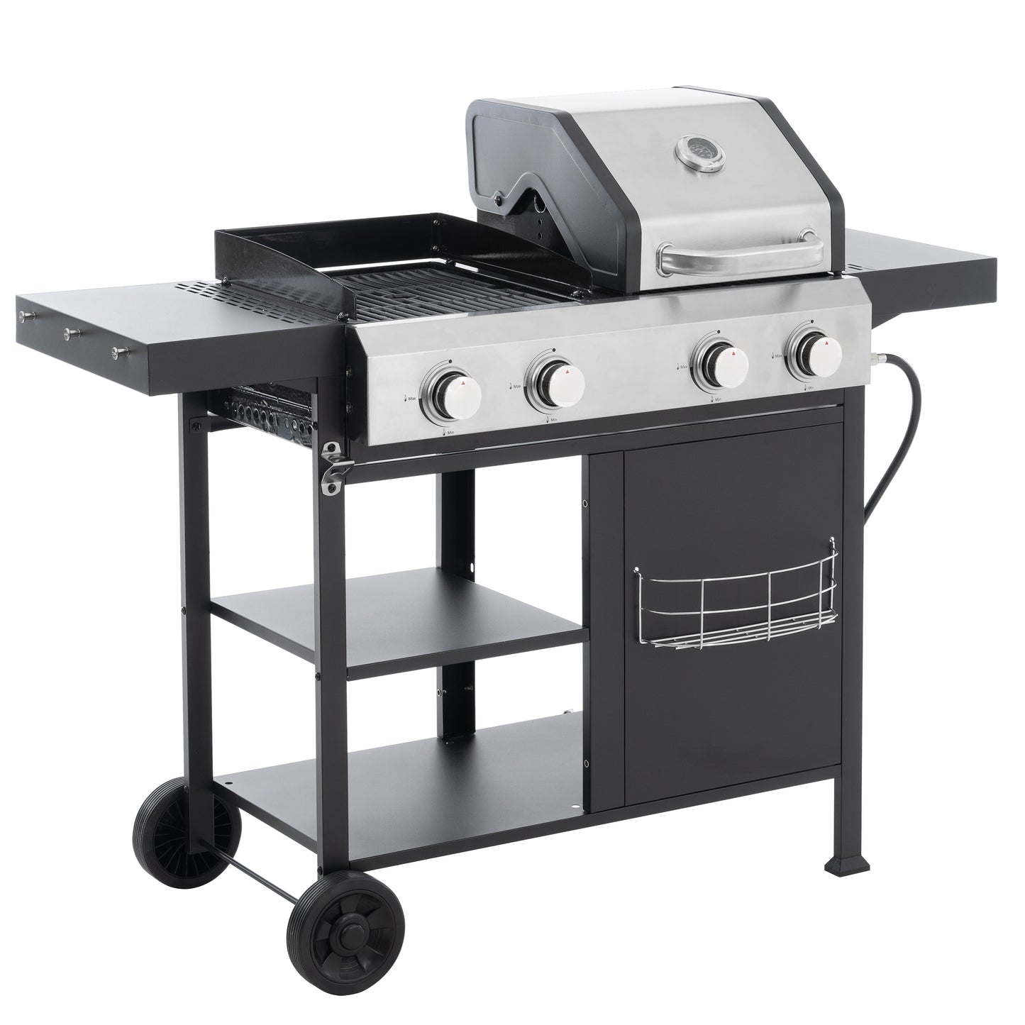 Multi Function Burner Gas Grill Barbecue Frying Pizza Covered Combination