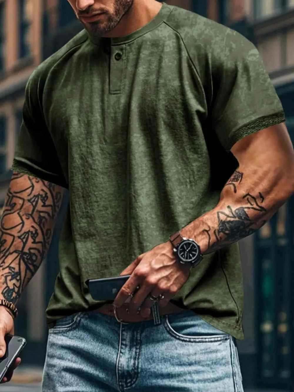 Men's Full Size Round Neck Short Sleeve T-Shirt Plus Size