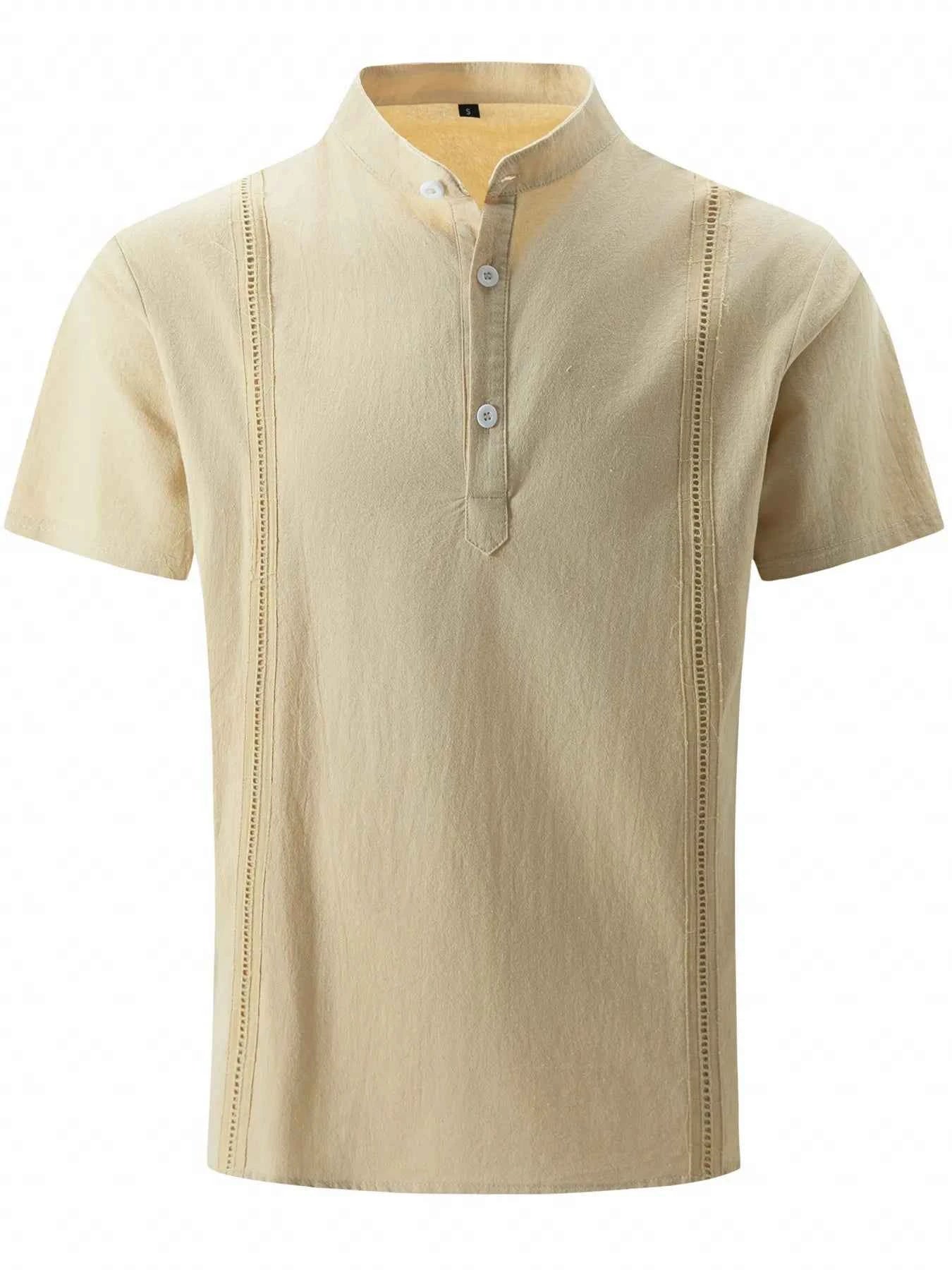 Men's Full Size Button Detail Short Sleeve Shirt Plus Size