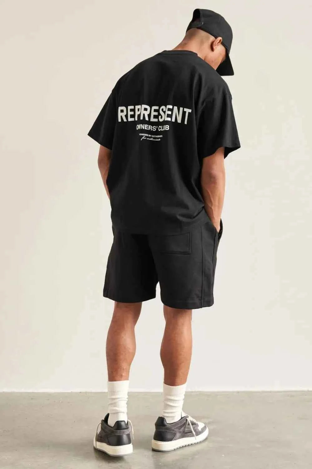 Men's Plus Size Letter Round Neck Half Sleeve T-Shirt Black