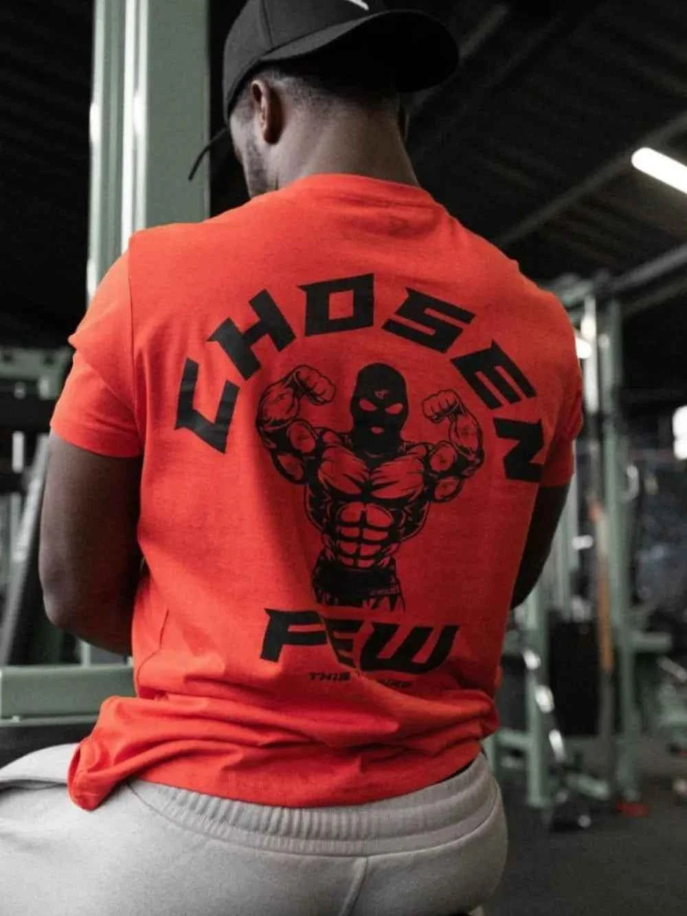 Men's Graphic Round Neck Short Sleeve T-Shirt Red