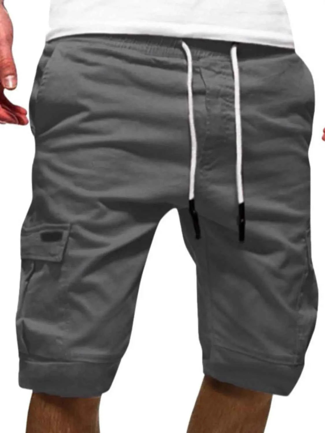 Men's Plus Size Drawstring Shorts Dark Gray