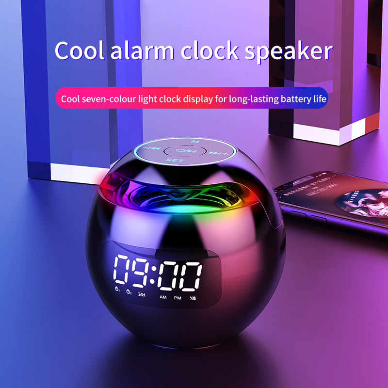 Signature Clock Colorful Bluetooth Speaker Mini Portable Home Ball Plug in Card Small Steel Gun Computer Audio