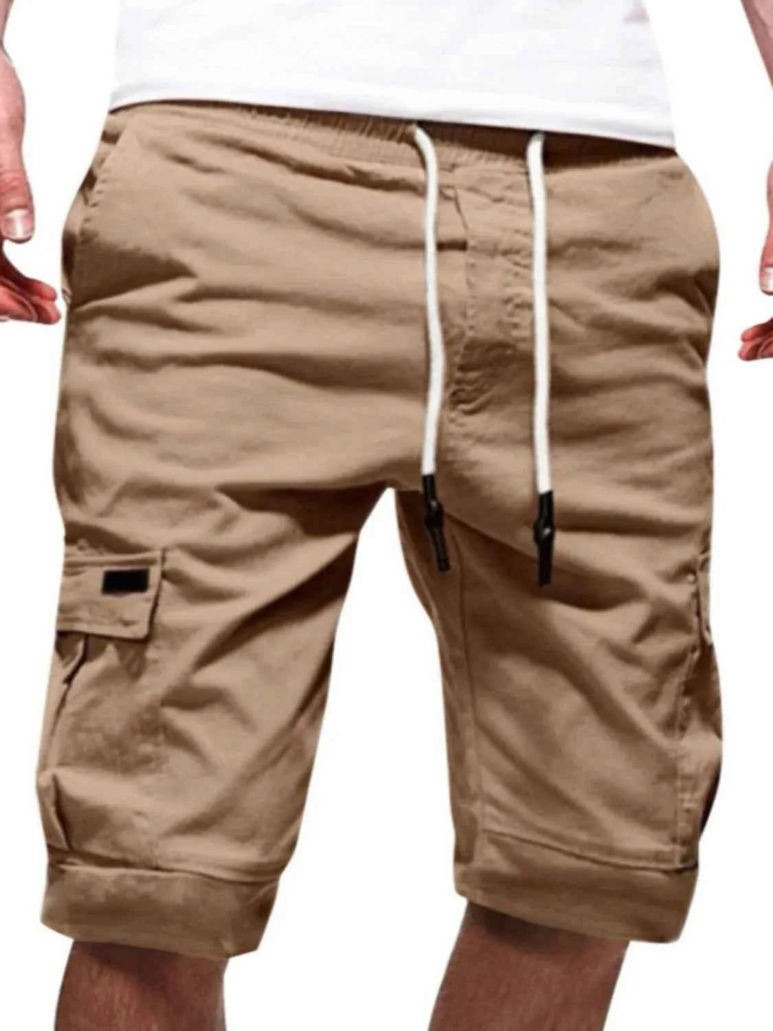 Men's Plus Size Drawstring Shorts Camel