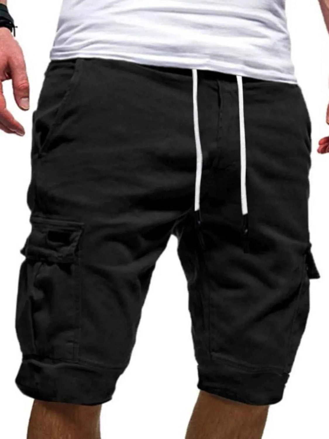 Men's Plus Size Drawstring Shorts Black