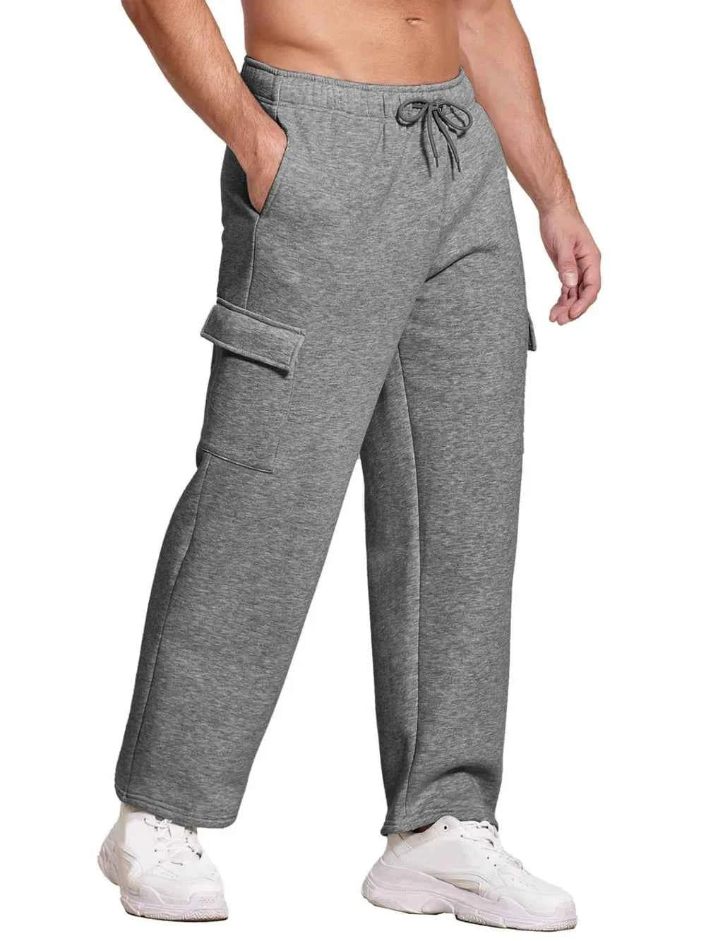 Men's Plus Size Drawstring Pants Dark Gray