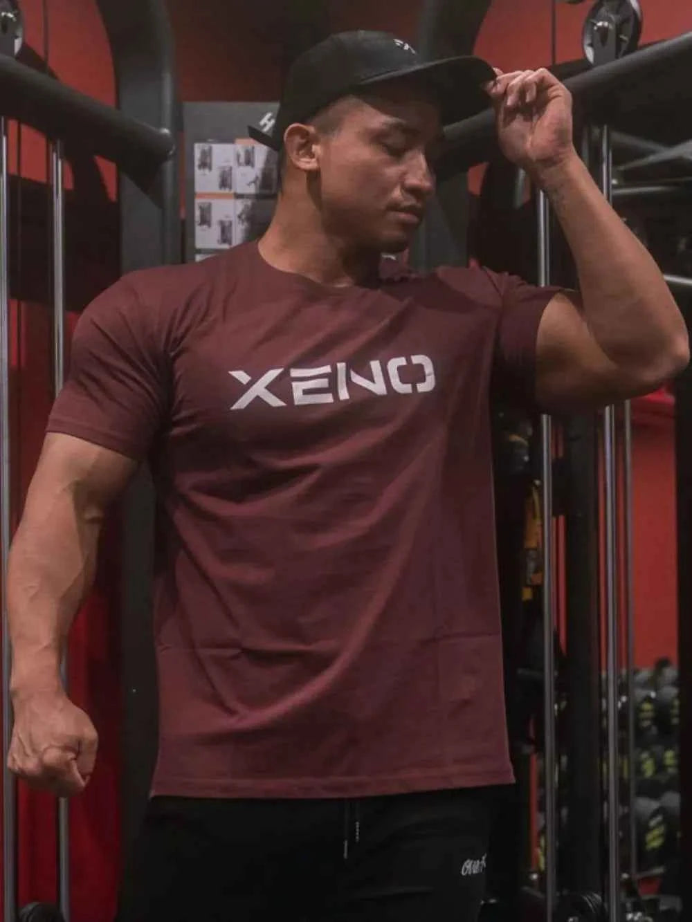 Men's Plus Size Round Neck Short Sleeve T-Shirt Burgundy