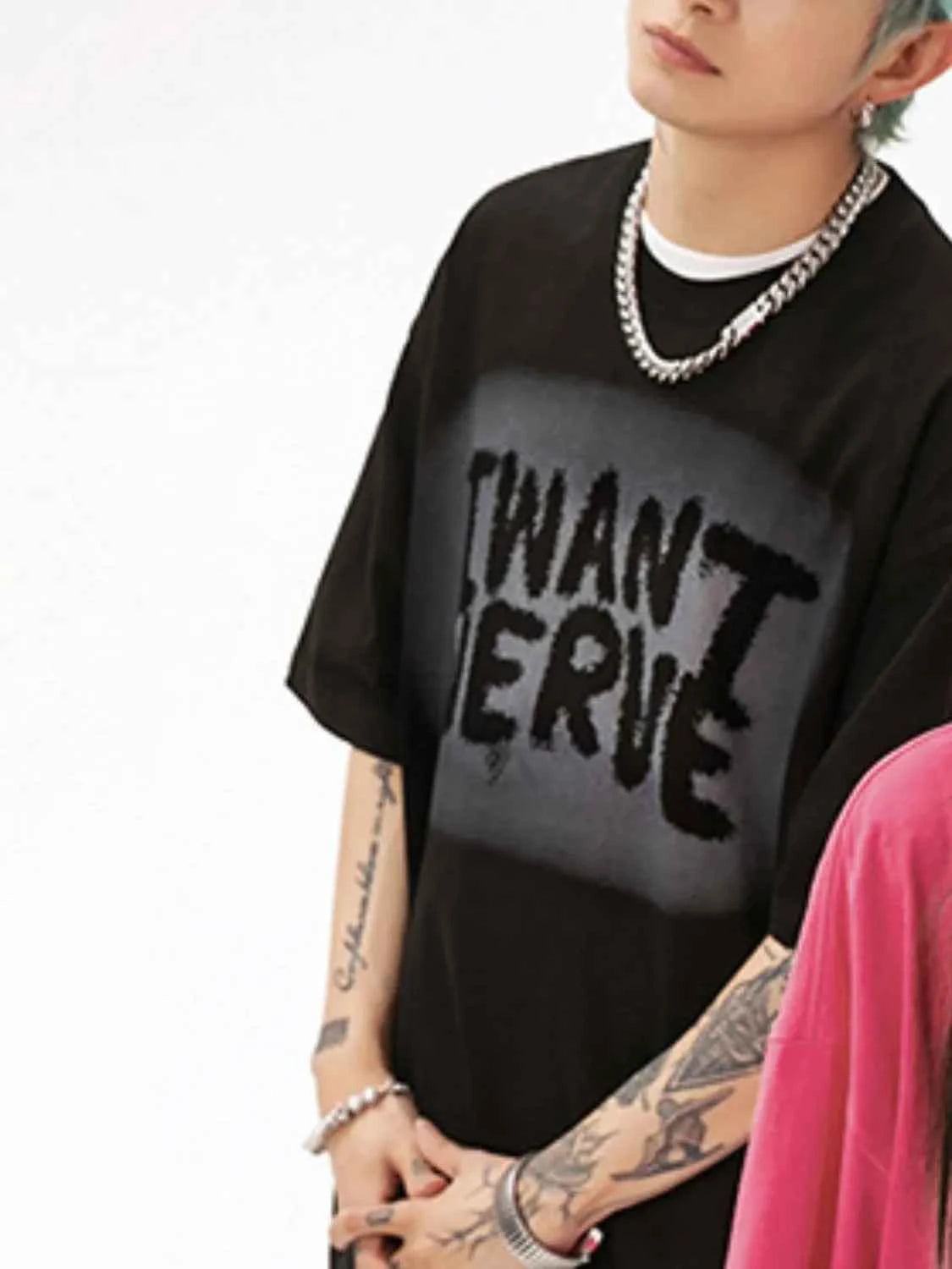 Men's Letter Round Neck Half Sleeve T-Shirt