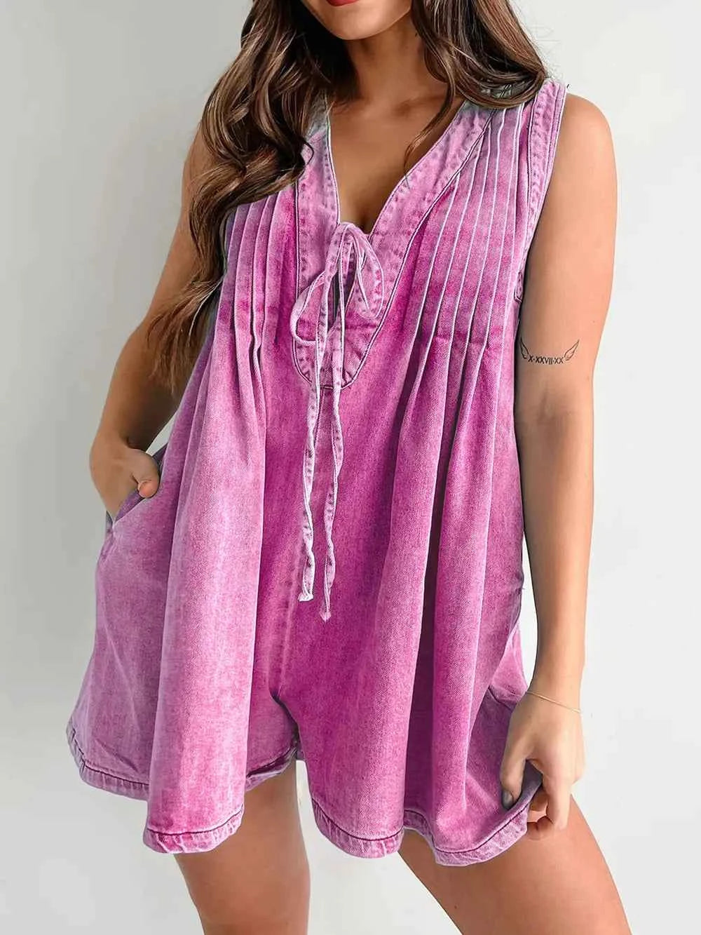 Tied Romper with Pockets