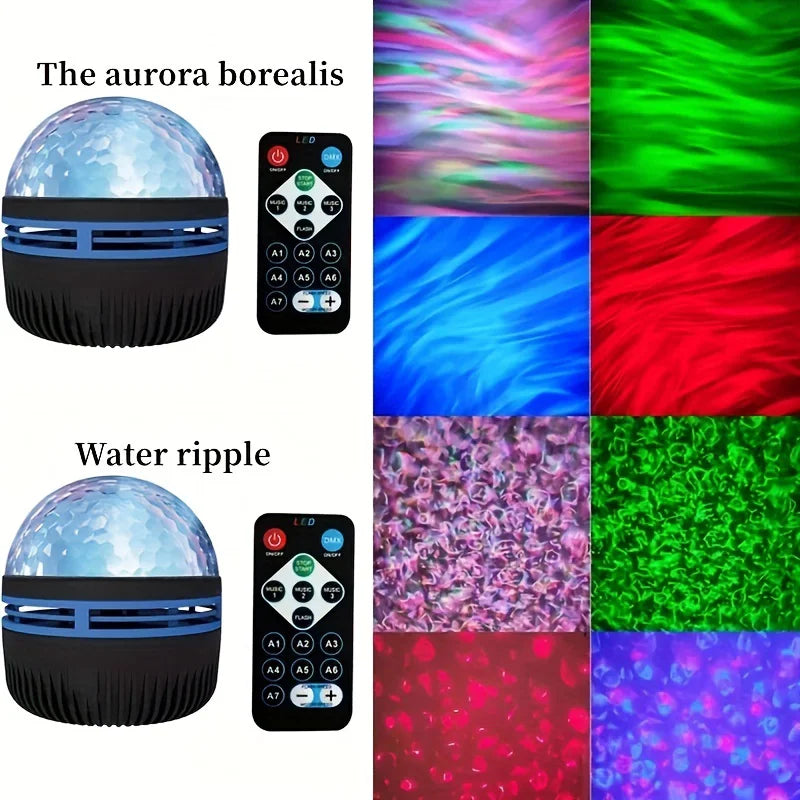 Starry Sky LED Projector Light - Remote Control Aurora Magic Ball for Home & Events