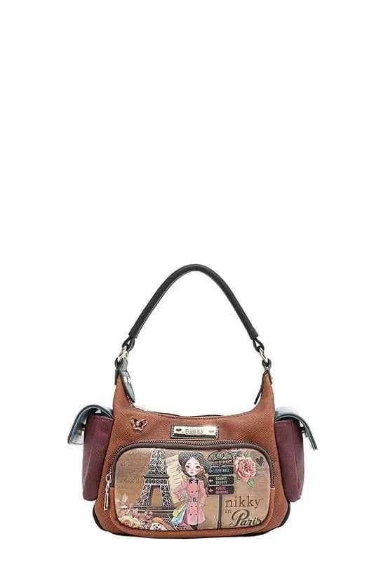 Premium Elite Nicole Lee USA Eco-Leather Shoulder Bag Caramel One Size