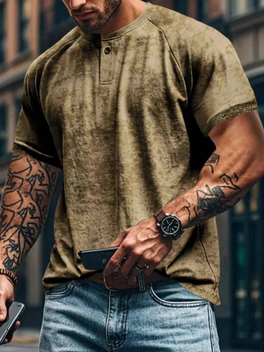 Men's Full Size Round Neck Short Sleeve T-Shirt Plus Size