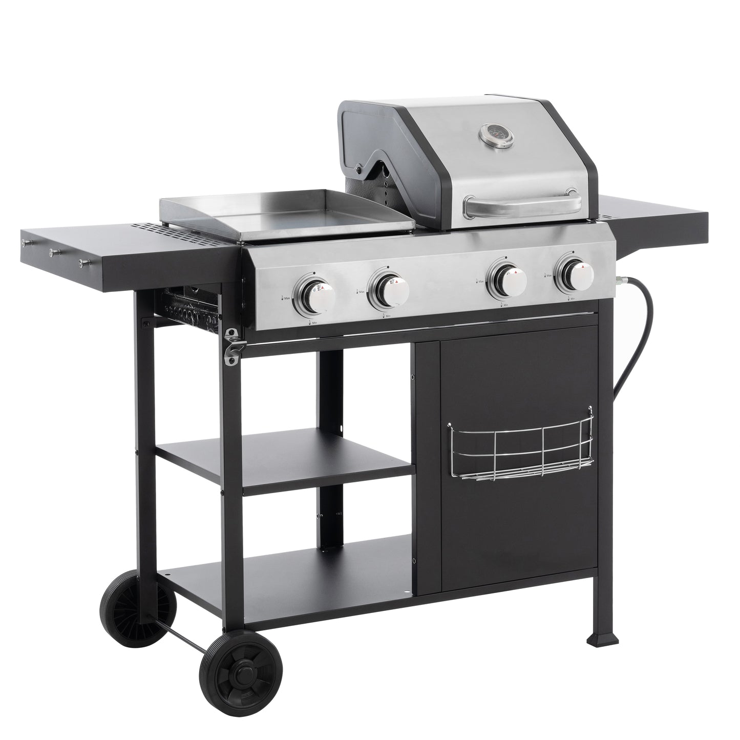 Multi Function Burner Gas Grill Barbecue Frying Pizza Covered Combination