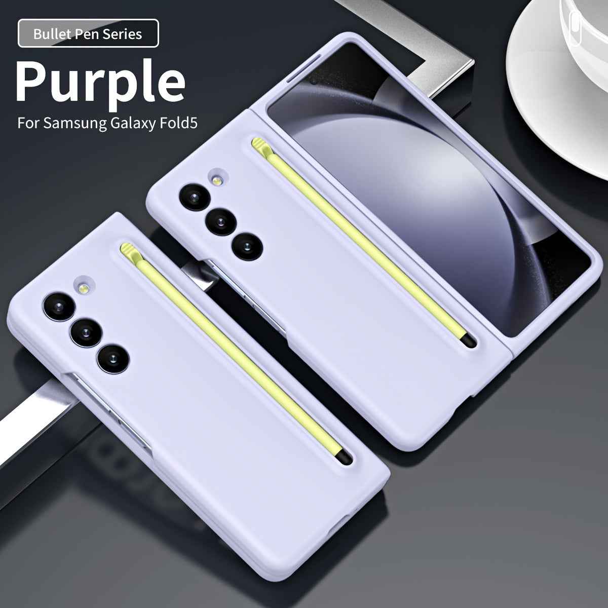 Suitable For Samsung Z Fold5 phone case with Spen Stylus Drop Proof for Samsung Galaxy Zfold 5 Slim folding case with built-in pen slot with stylus