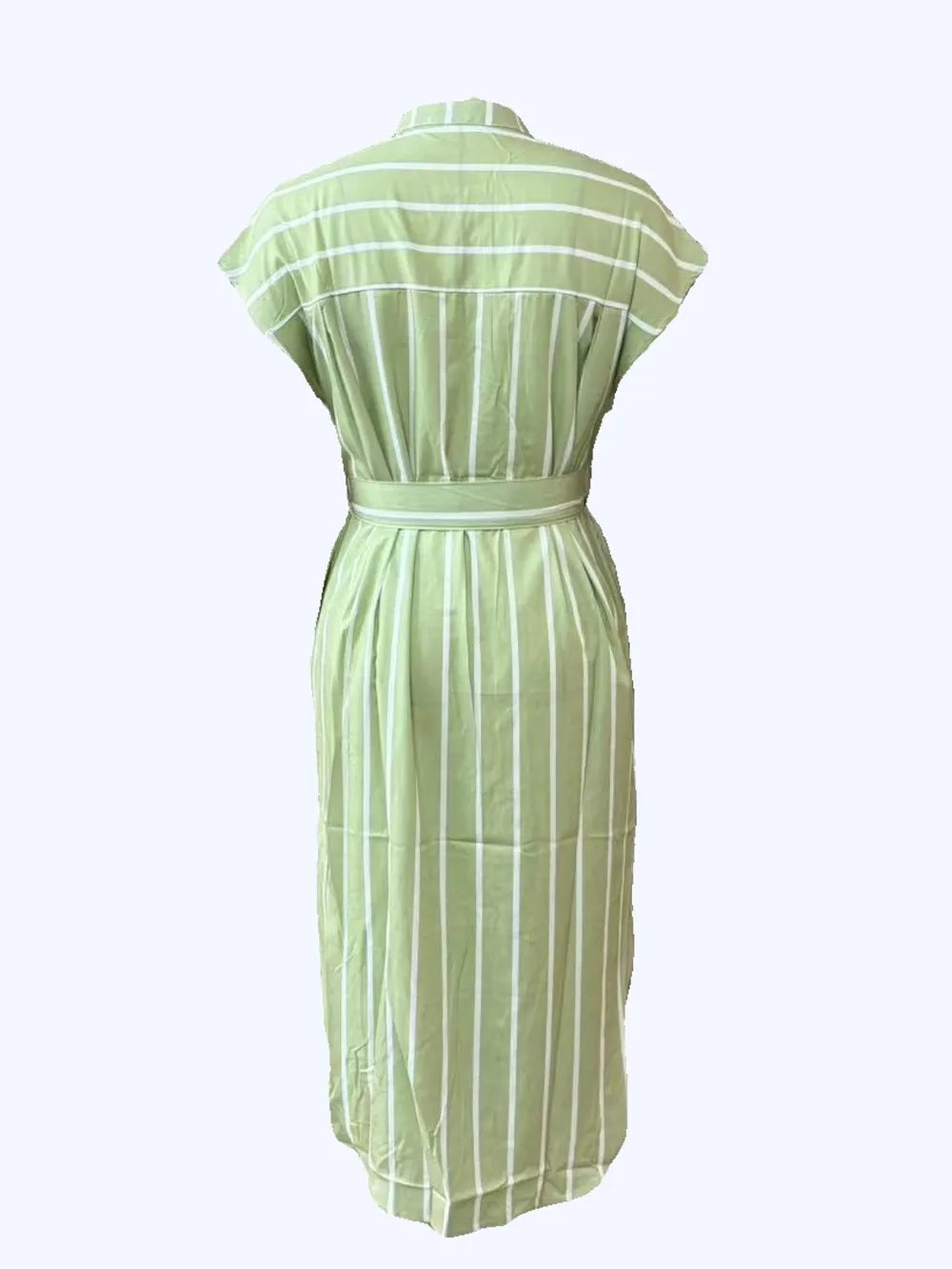 Signature Striped Tie Waist Short Sleeve Dress