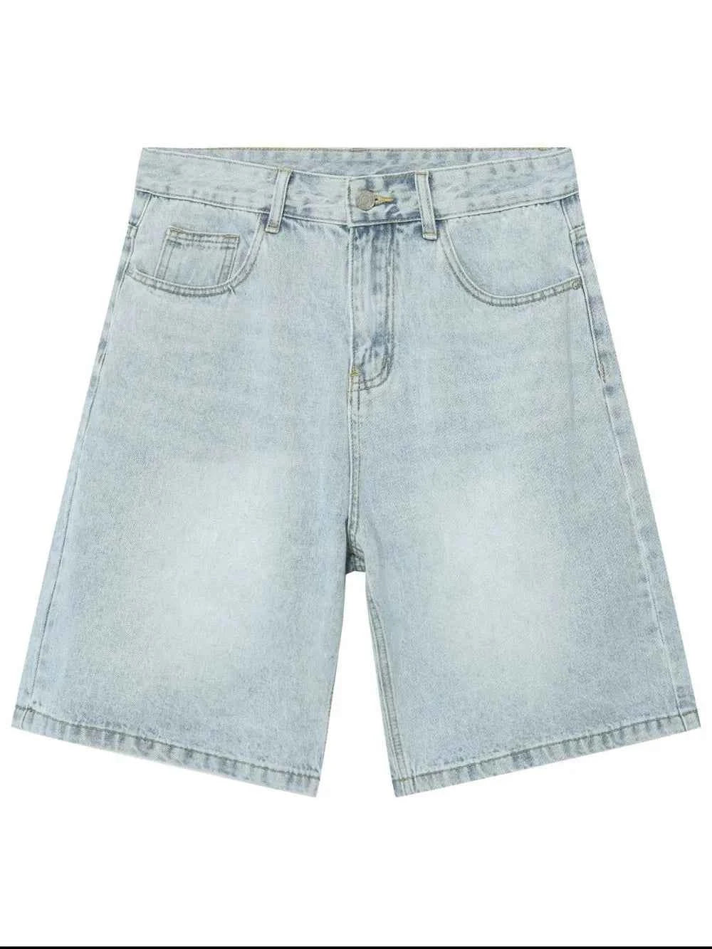Men's Washed Denim Shorts with Pockets