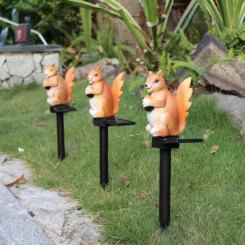 Solar Resin Squirrel Ground Plug Light Outdoor Rainproof LED Light Garden Decoration Lawn Landscape Light