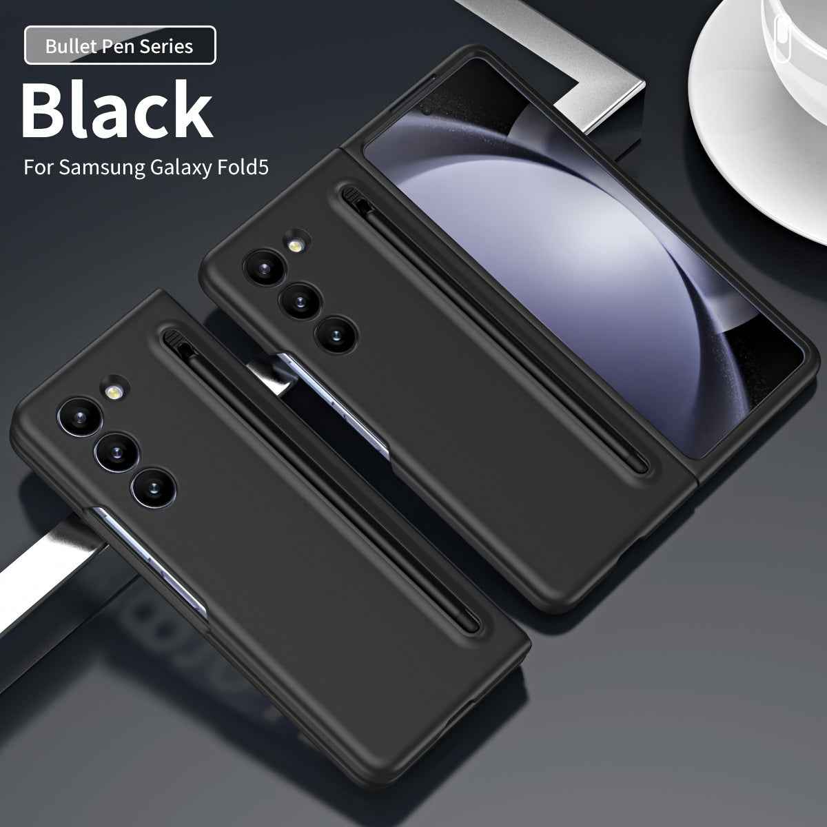 Suitable For Samsung Z Fold5 phone case with Spen Stylus Drop Proof for Samsung Galaxy Zfold 5 Slim folding case with built-in pen slot with stylus