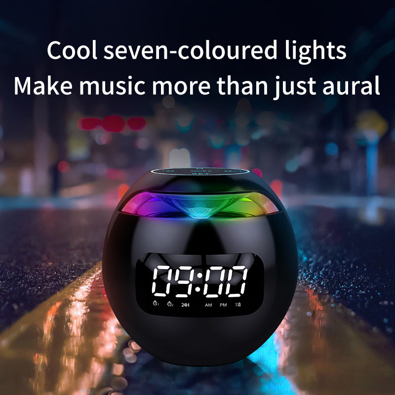 Clock Colorful Bluetooth Speaker Mini Portable Home Ball Plug in Card Small Steel Gun Computer Audio