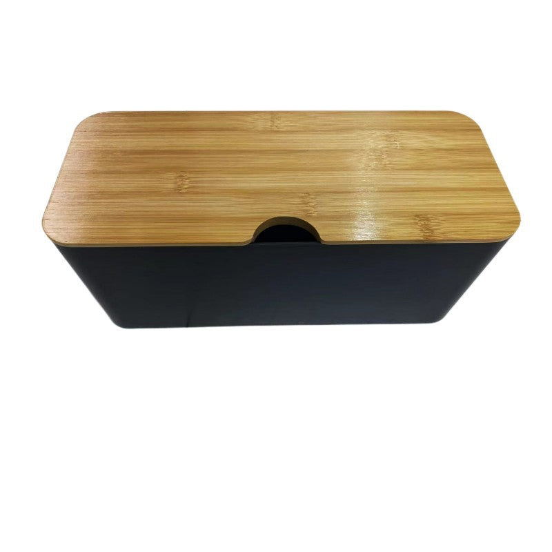 Plastic Wire Storage Box, Power Plug Board, Wire Box, Imitation Teak Pattern Cover, Junction Box, Data Wire Storage Box