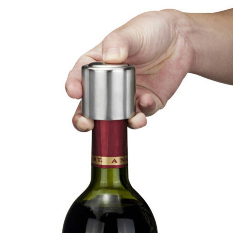 Stainless Steel Vacuum Wine Bottle Stopper - Premium Sealed Storage for Freshness