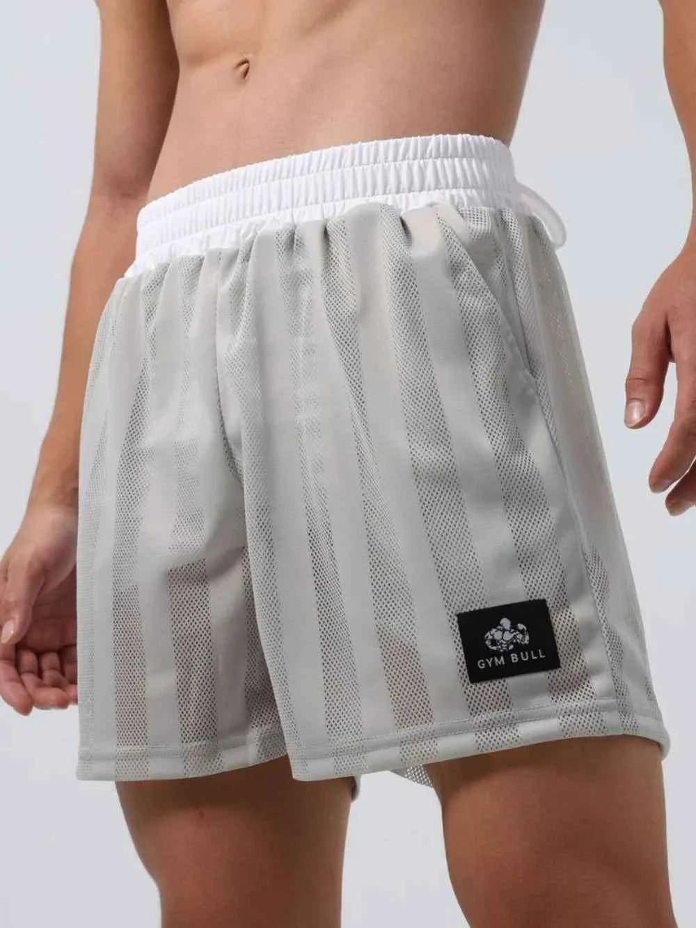 Men's Plus Size Elastic Waist Shorts Gray