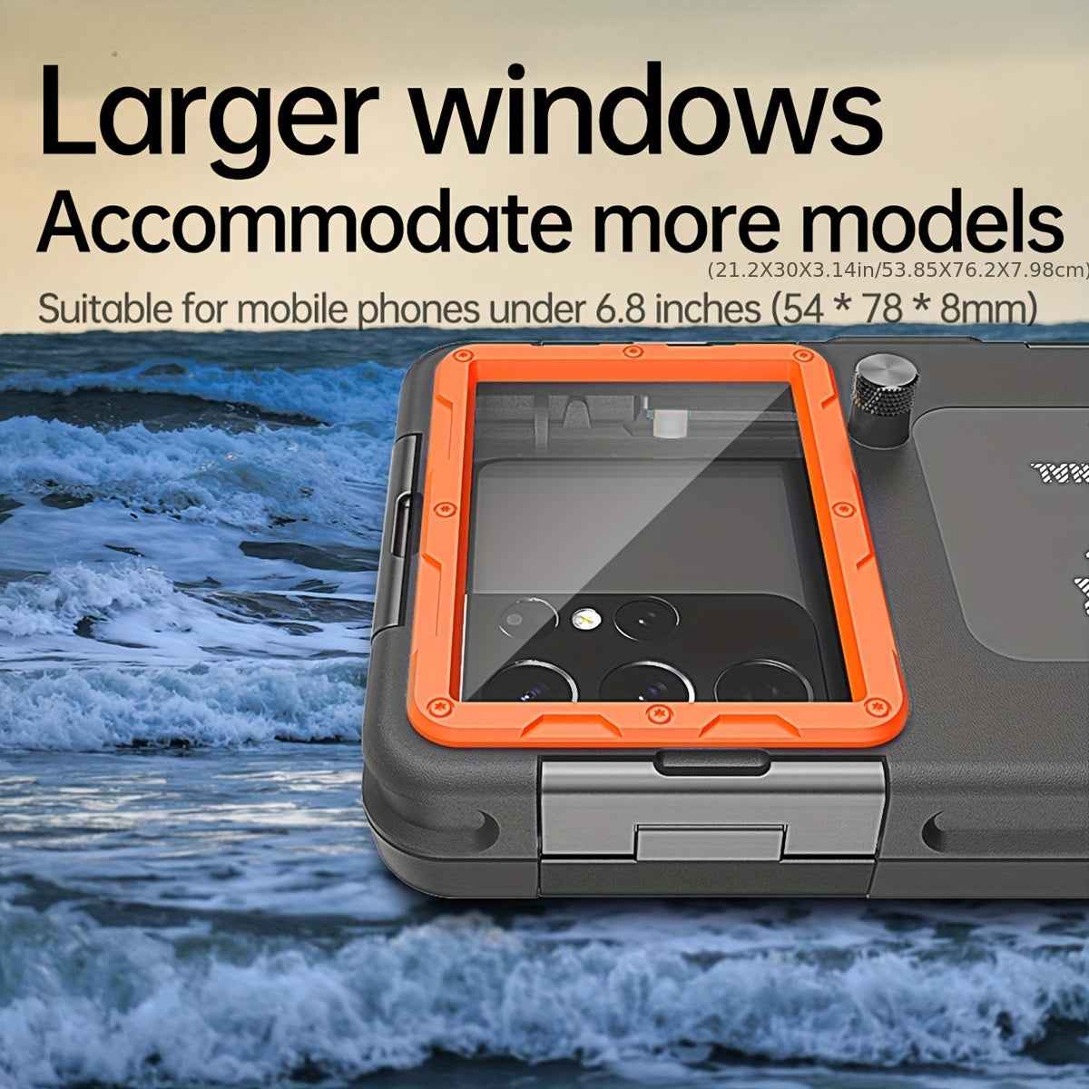 Up to 6.9 inches Waterproof Diving Case for Phones - Perfect for Swimming and Snorkeling - Compatible with iPhone 15, 14, 13, 12, 11, Pro Max, Plus, Samsung Galaxy Ultra and More - Protective Plastic Material