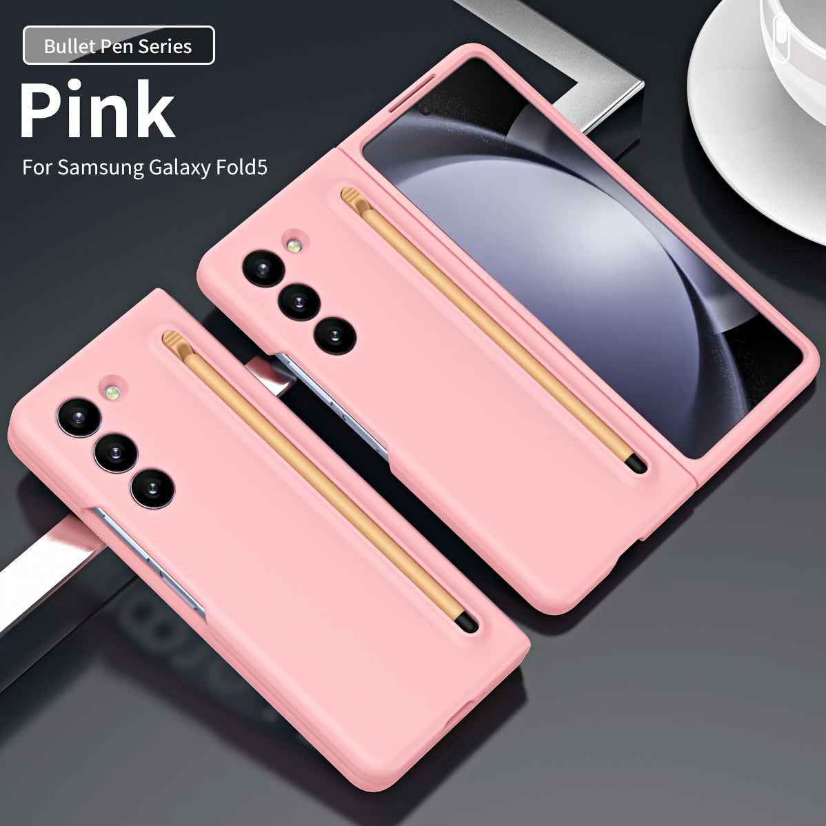 Suitable For Samsung Z Fold5 phone case with Spen Stylus Drop Proof for Samsung Galaxy Zfold 5 Slim folding case with built-in pen slot with stylus