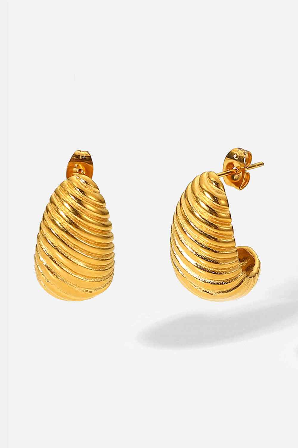 Signature Shell Shore Spiral Stud Earrings Gold One Size