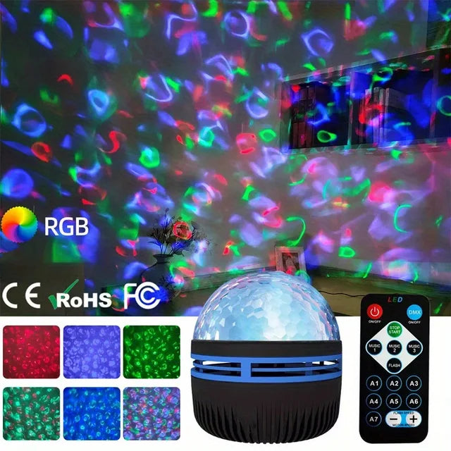 Starry Sky LED Projector Light - Remote Control Aurora Magic Ball for Home & Events