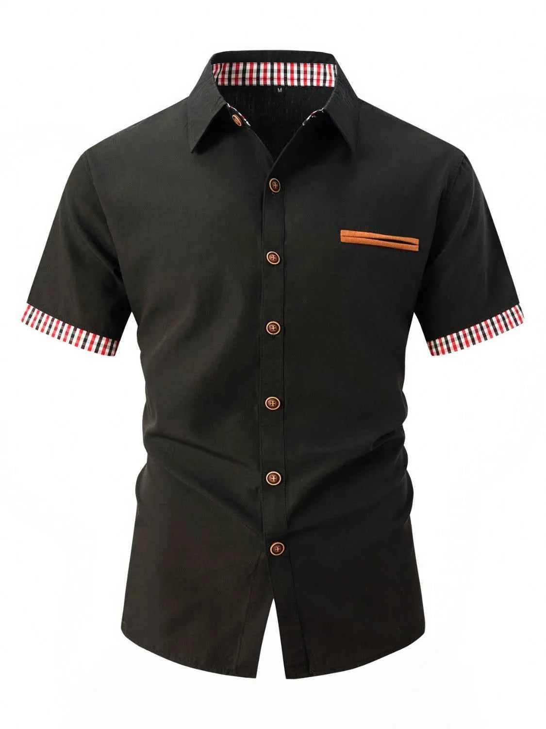 Men's Full Size Button Up Short Sleeve Shirt Plus Size