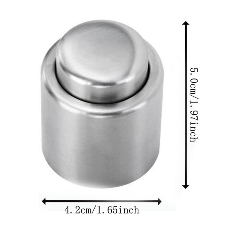Stainless Steel Vacuum Wine Bottle Stopper - Premium Sealed Storage for Freshness