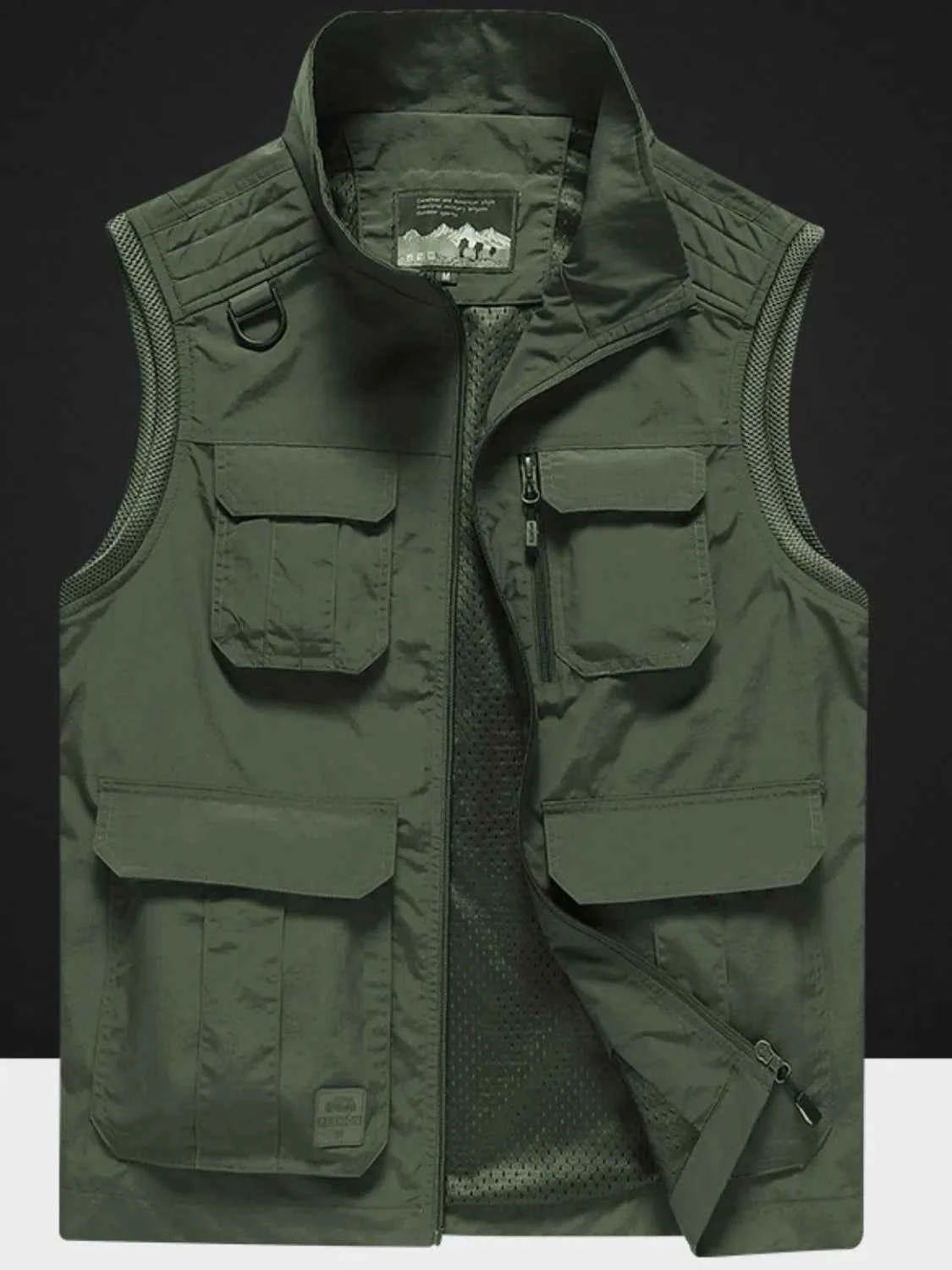 Men's Plus Size Zip Up Vest with Pockets