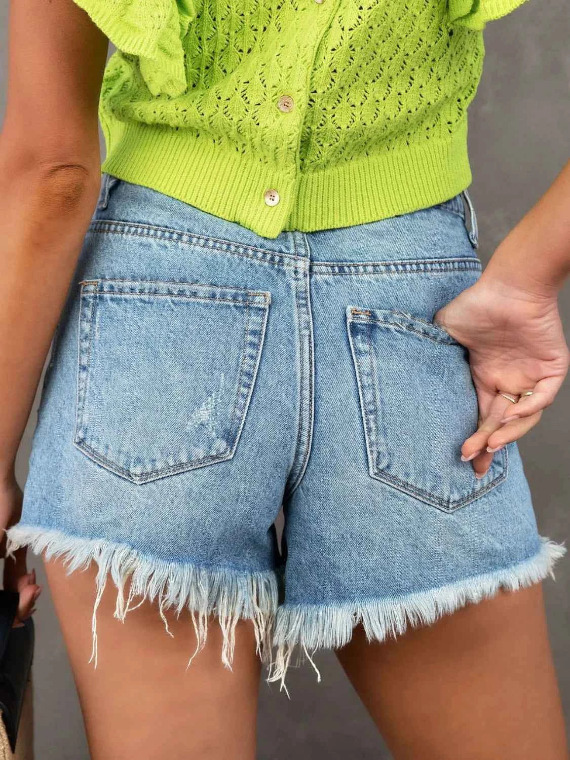 Raw Hem Denim Shorts