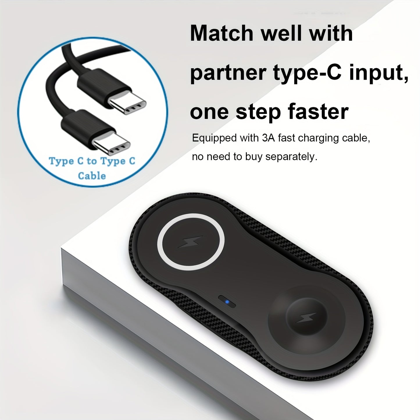2-in-1 Fast Wireless Charger Mat - Dual Charging Pad for Galaxy Devices