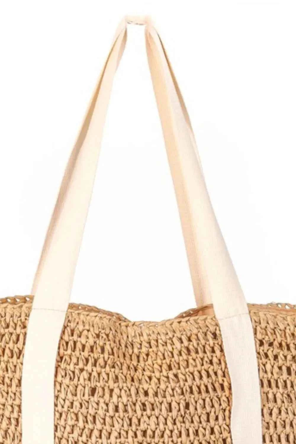 Signature Fame Straw Braided Hat Carrier Tote Bag