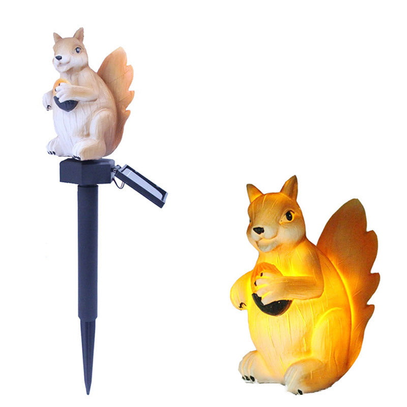 Solar Resin Squirrel Ground Plug Light Outdoor Rainproof LED Light Garden Decoration Lawn Landscape Light