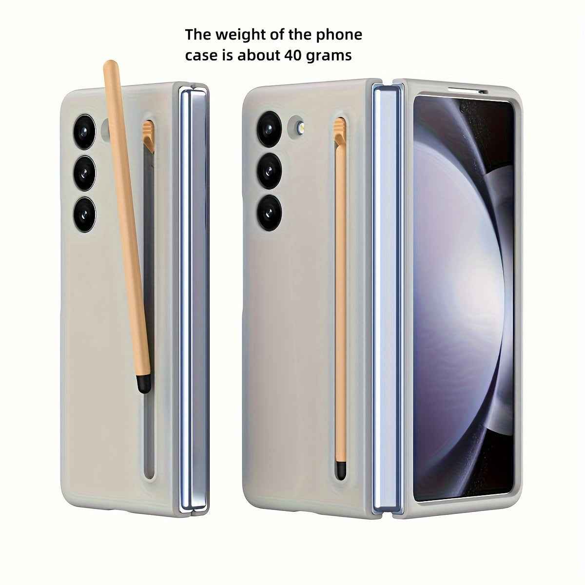 Suitable For Samsung Z Fold5 phone case with Spen Stylus Drop Proof for Samsung Galaxy Zfold 5 Slim folding case with built-in pen slot with stylus