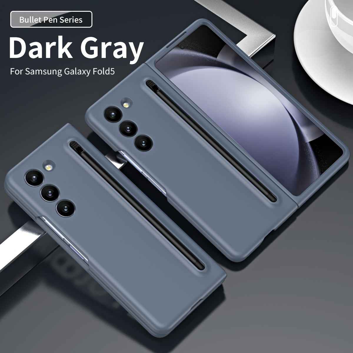 Suitable For Samsung Z Fold5 phone case with Spen Stylus Drop Proof for Samsung Galaxy Zfold 5 Slim folding case with built-in pen slot with stylus