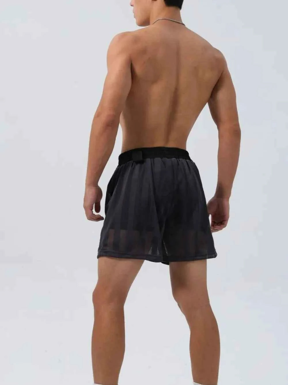 Men's Plus Size Elastic Waist Shorts Dark Gray