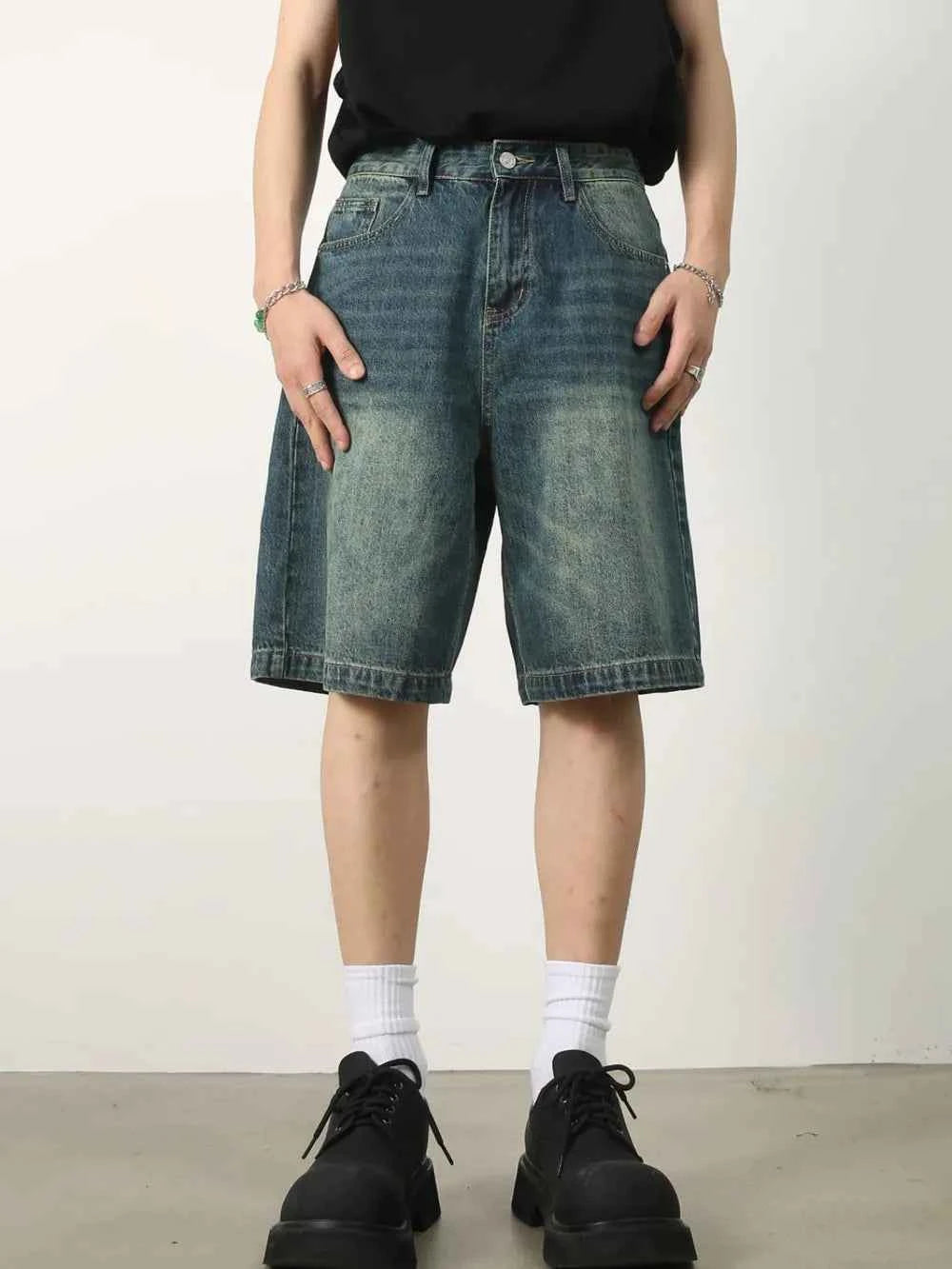 Signature Men's Washed Denim Shorts with Pockets