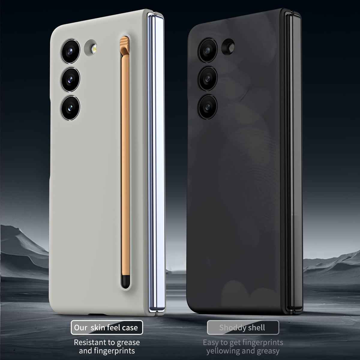Suitable For Samsung Z Fold5 phone case with Spen Stylus Drop Proof for Samsung Galaxy Zfold 5 Slim folding case with built-in pen slot with stylus