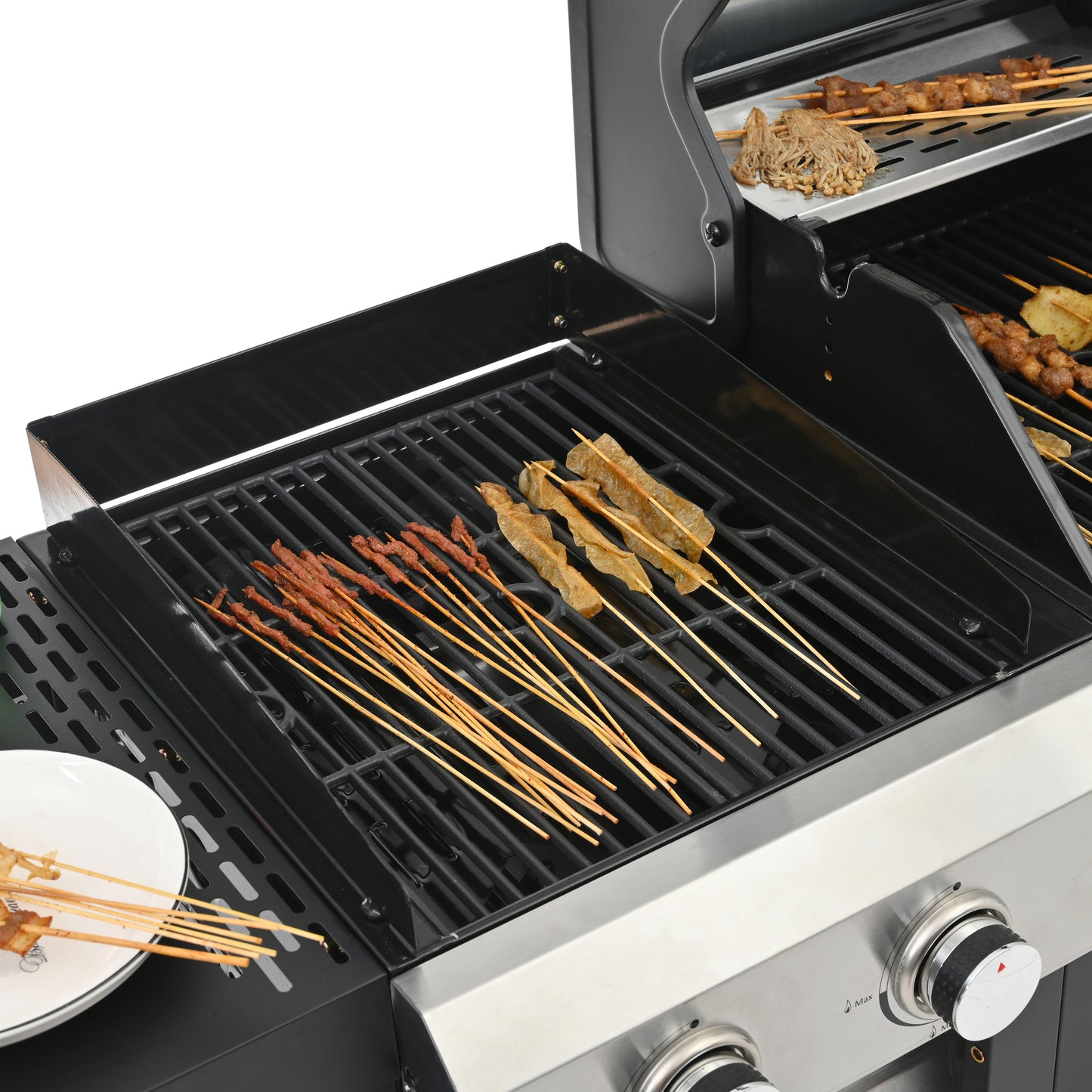 Multi Function Burner Gas Grill Barbecue Frying Pizza Covered Combination