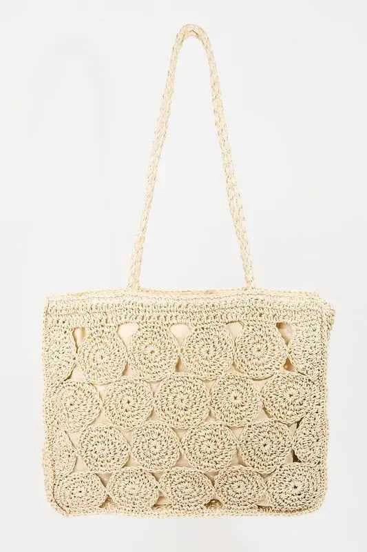 Fame Square Braided Pattern Tote Bag