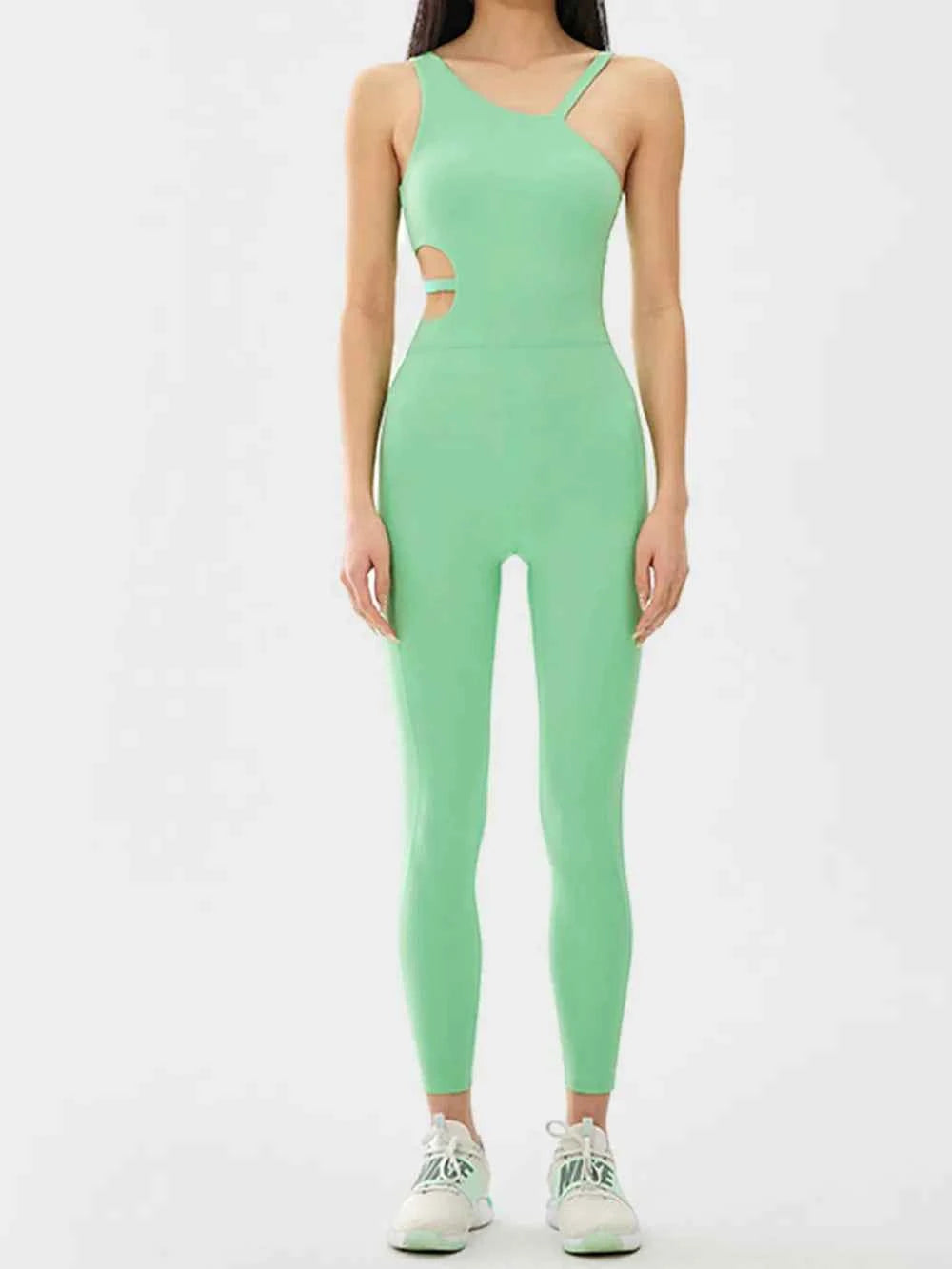 Signature Cutout Asymmetrical Neck Active Jumpsuit