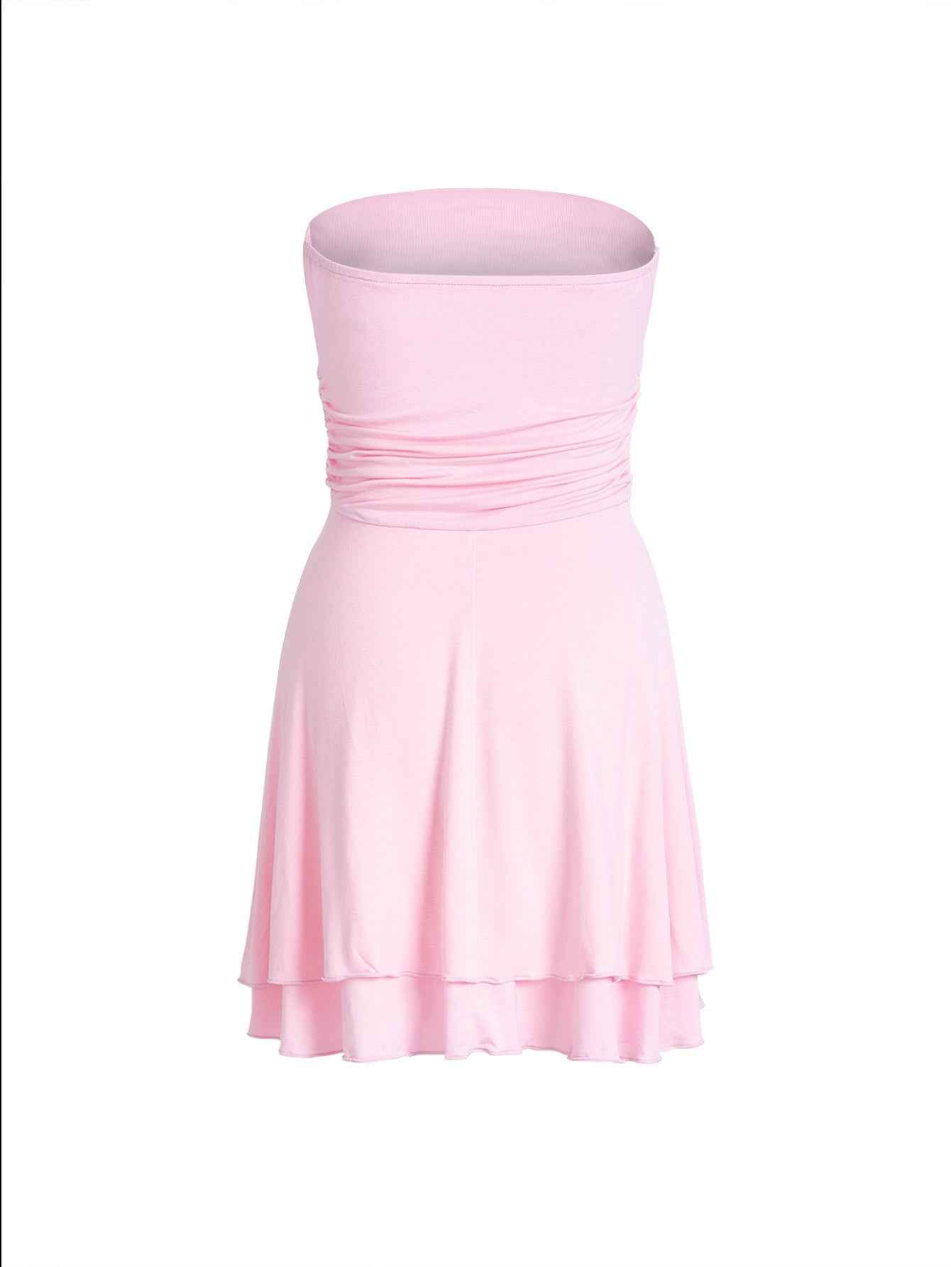 Y2K Tube-top Short Dress for Women - Summer Pleated Style