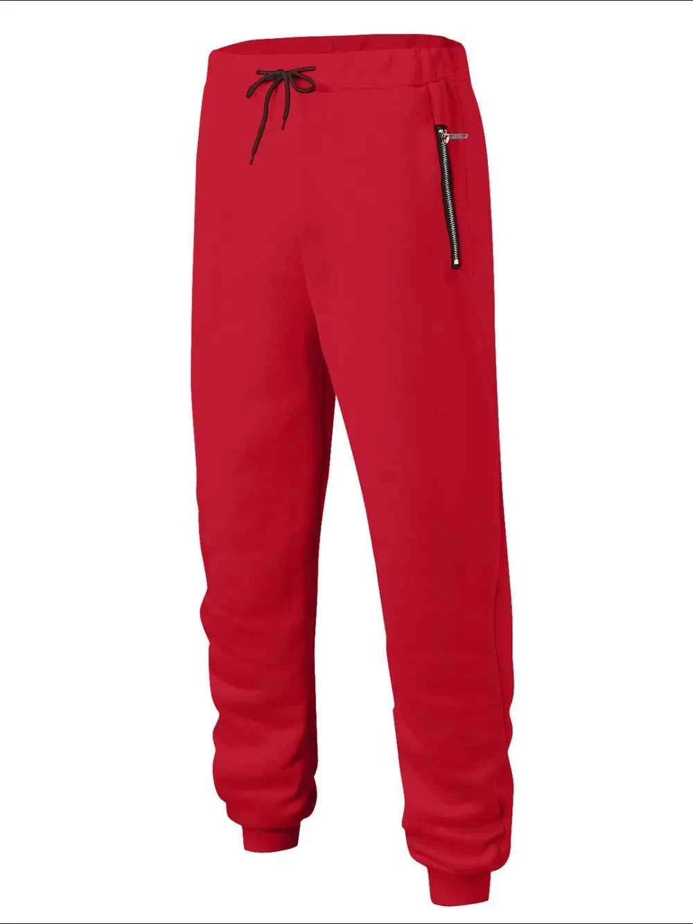 Men's Full Size Drawstring Pants with Pockets Plus Size Deep Red