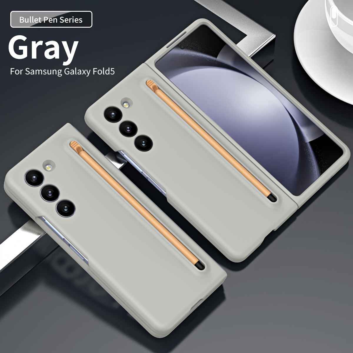 Suitable For Samsung Z Fold5 phone case with Spen Stylus Drop Proof for Samsung Galaxy Zfold 5 Slim folding case with built-in pen slot with stylus